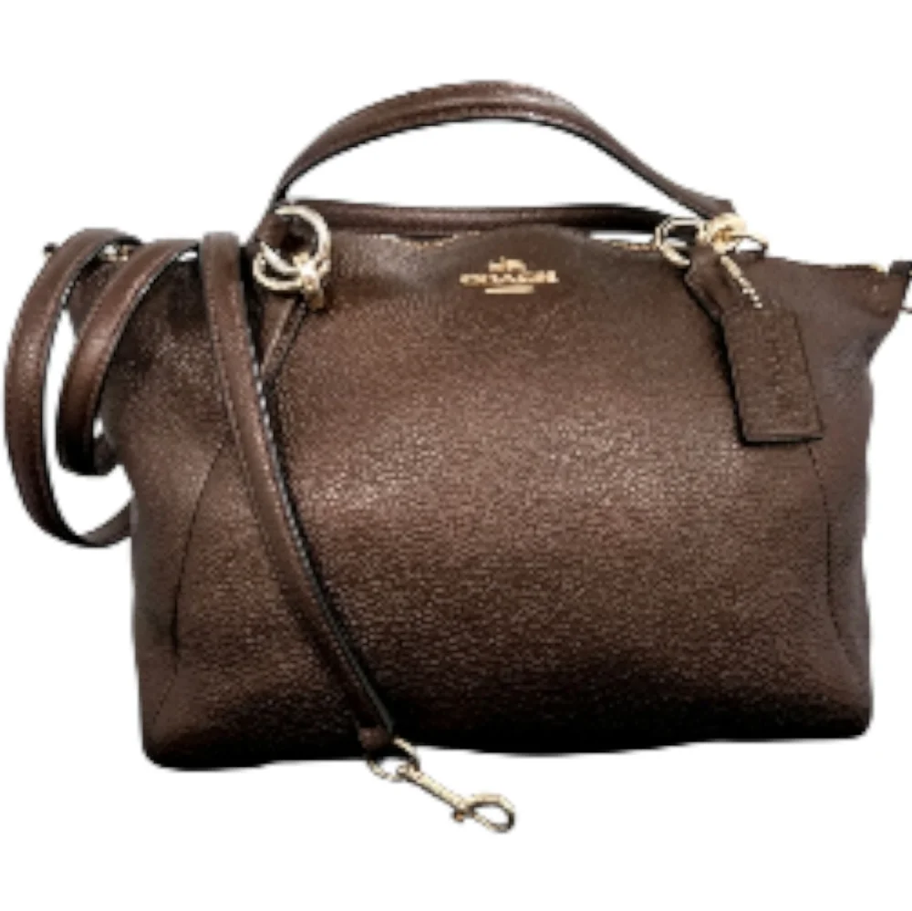 COACH KELSEY crossbody bronze metallic leather EUC pebble small F56127 bag